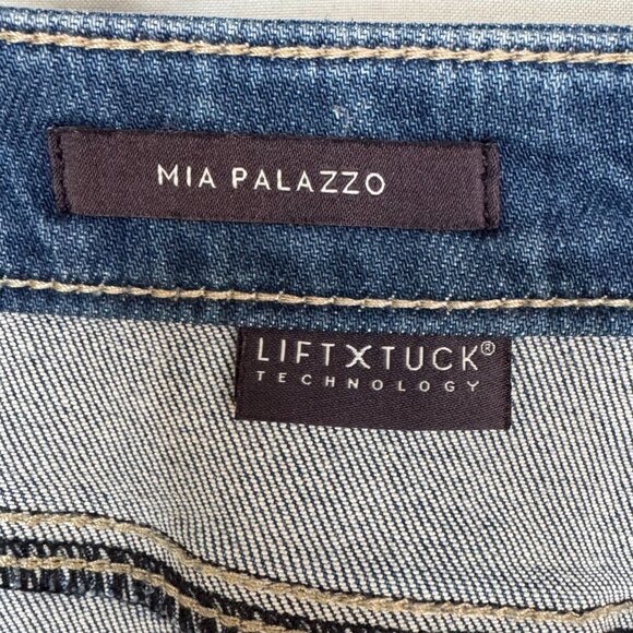 NYDJ Mia Palazzo Jeans: Fairmont Wash LIFTXTUCK High Waist Wide Leg Size 10 - Picture 13 of 15